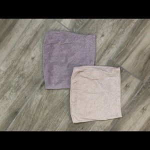 Forever 21 glitter tube tops